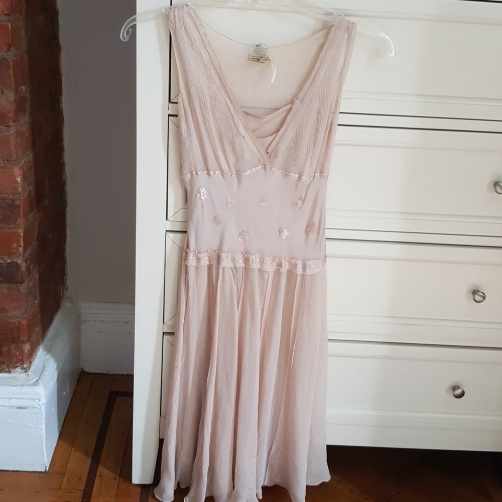 Gorgeous Blush pink Silk chiffon dress